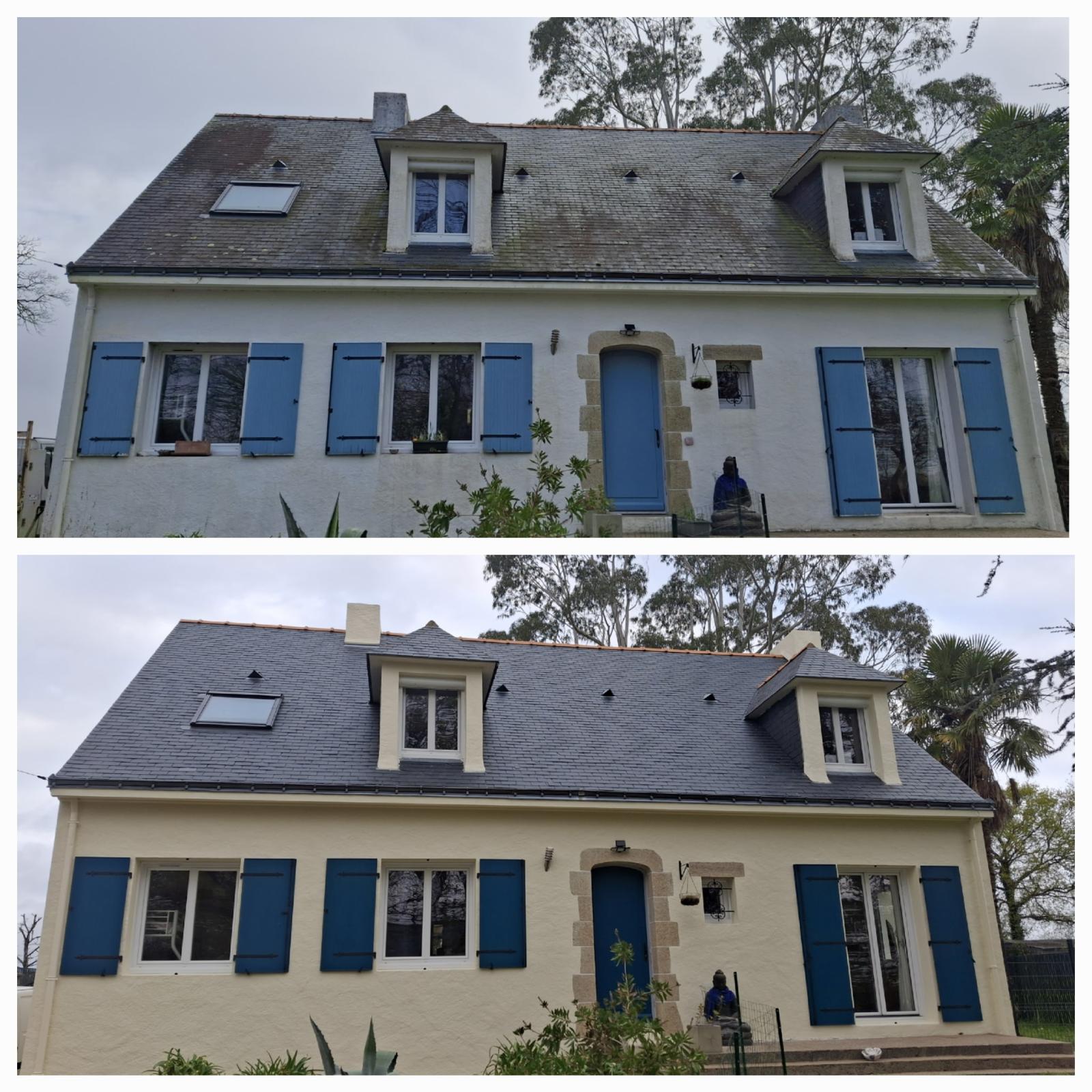 Maison avant et après rénovation de toiture